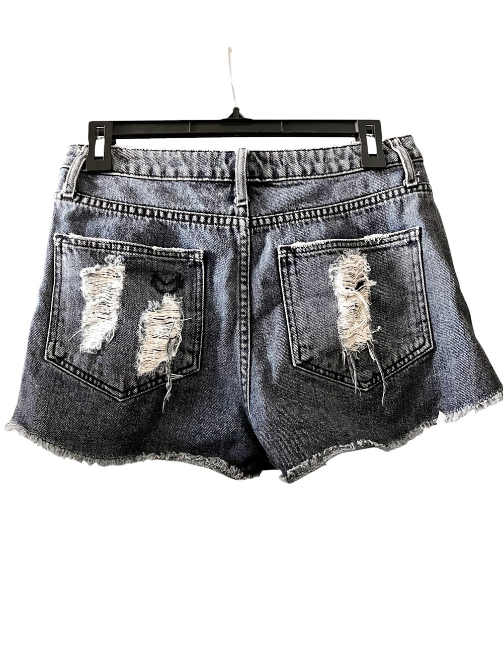 Show Me Your Mumu Blue Distressed Cutoff Denim Shorts Size 6/28 - Picture 2 of 4